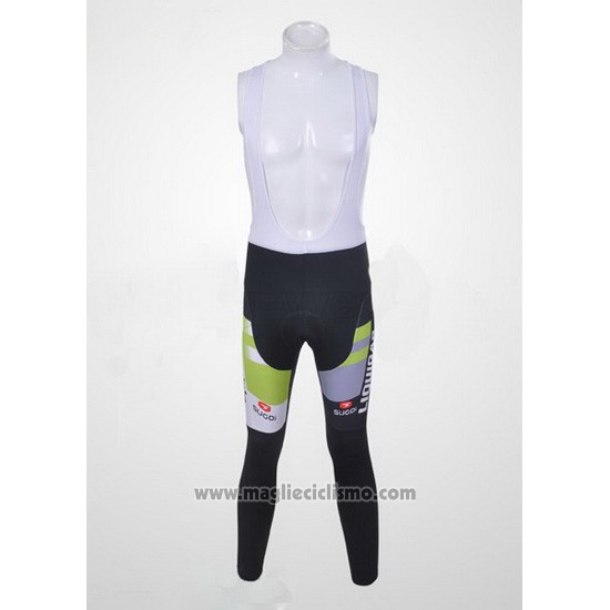 2011 Abbigliamento Ciclismo Liquigas Cannondale Nero e Verde Manica Lunga e Salopette